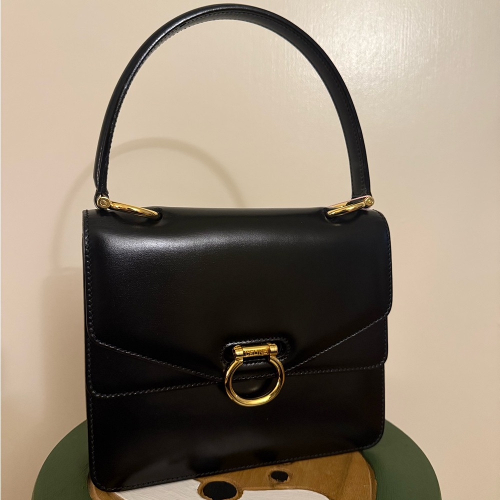 CELINE Black Leather Handbag